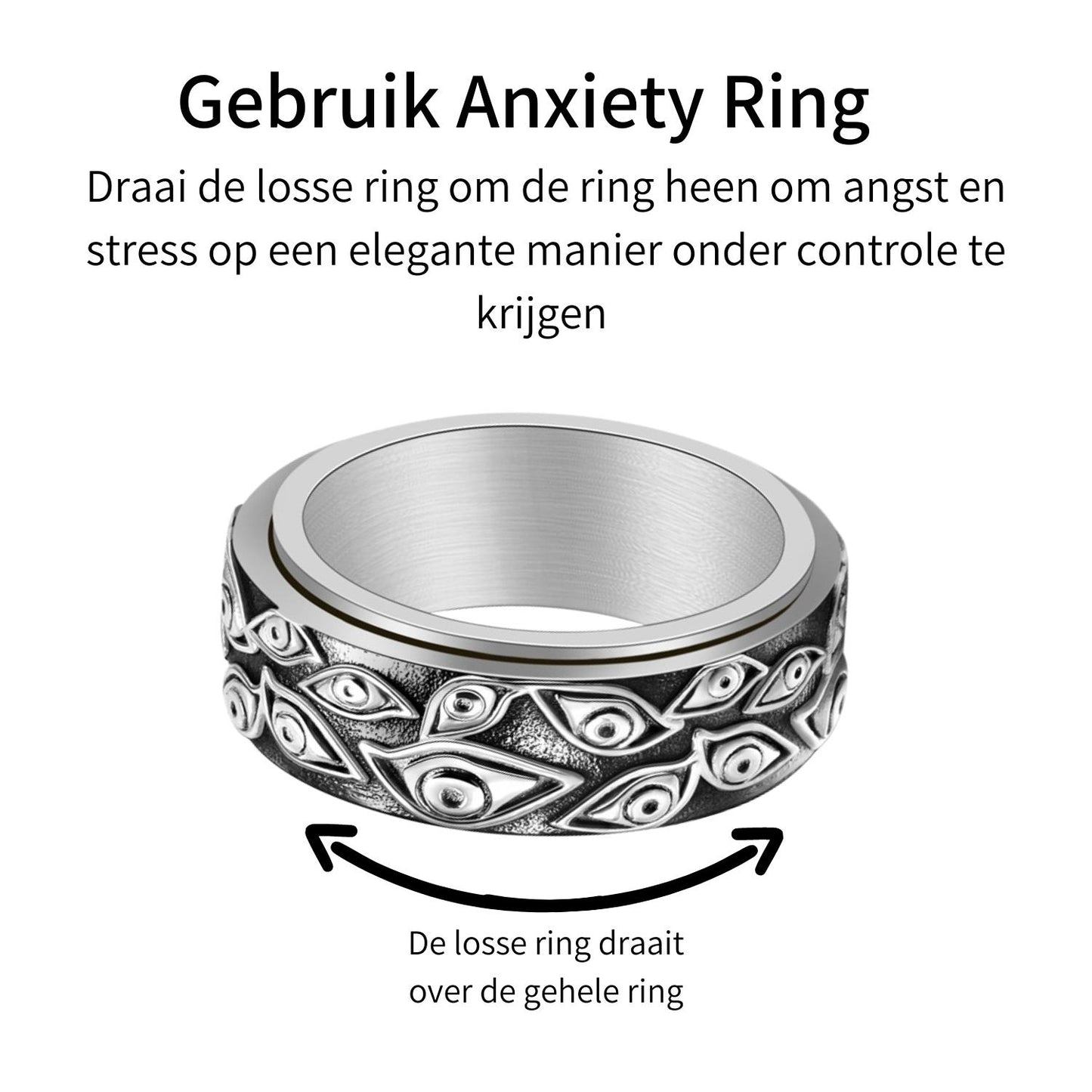 Anxiety ring (eyes) silver