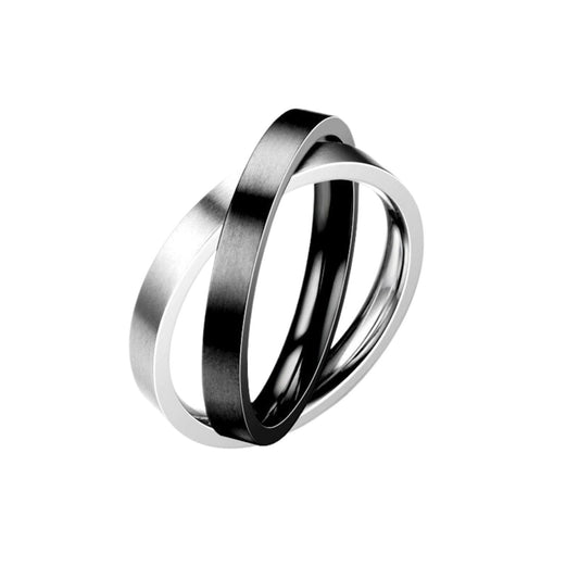 Anxiety Ring (twee ringen) Zwart-Zilver