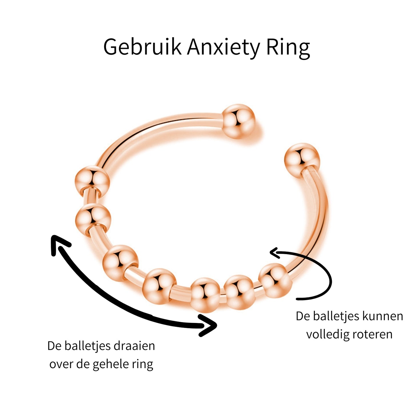 Anxiety Ring rosé goud kleurig (RVS) one size Gebruik