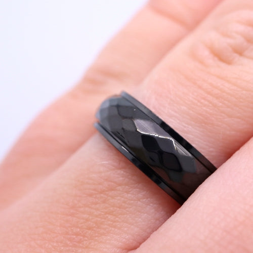 Anxiety ring (Glans) Zwart om vinger 