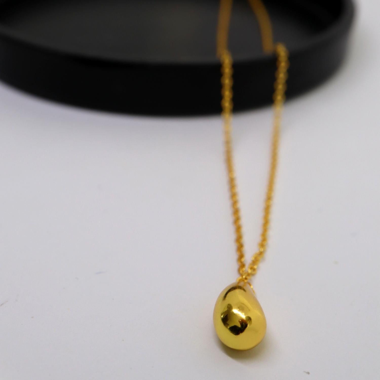 Druppel ketting zilver 925 Gold Plated Sfeerbeeld