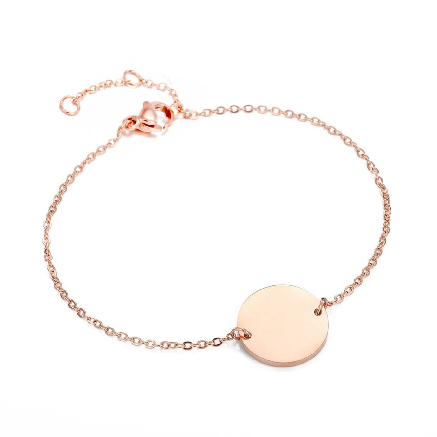 Unieke gepersonaliseerde armband met muntje Rosé Goud